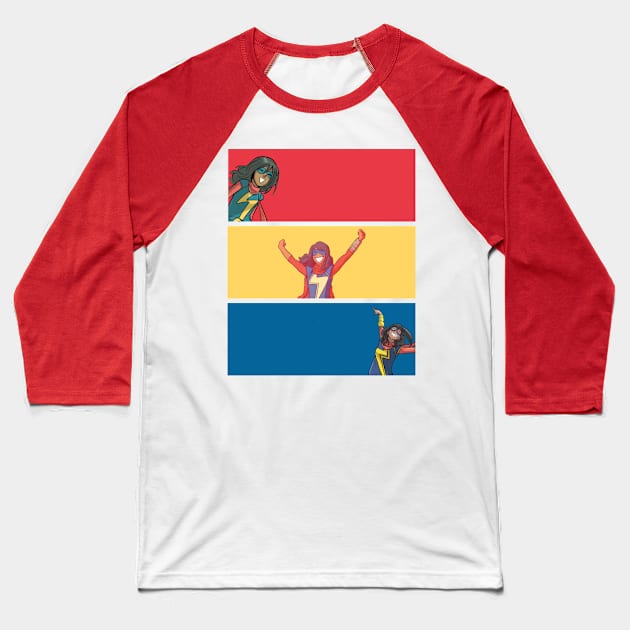 Ms Marvel Panels Baseball T-Shirt by DamageTwig